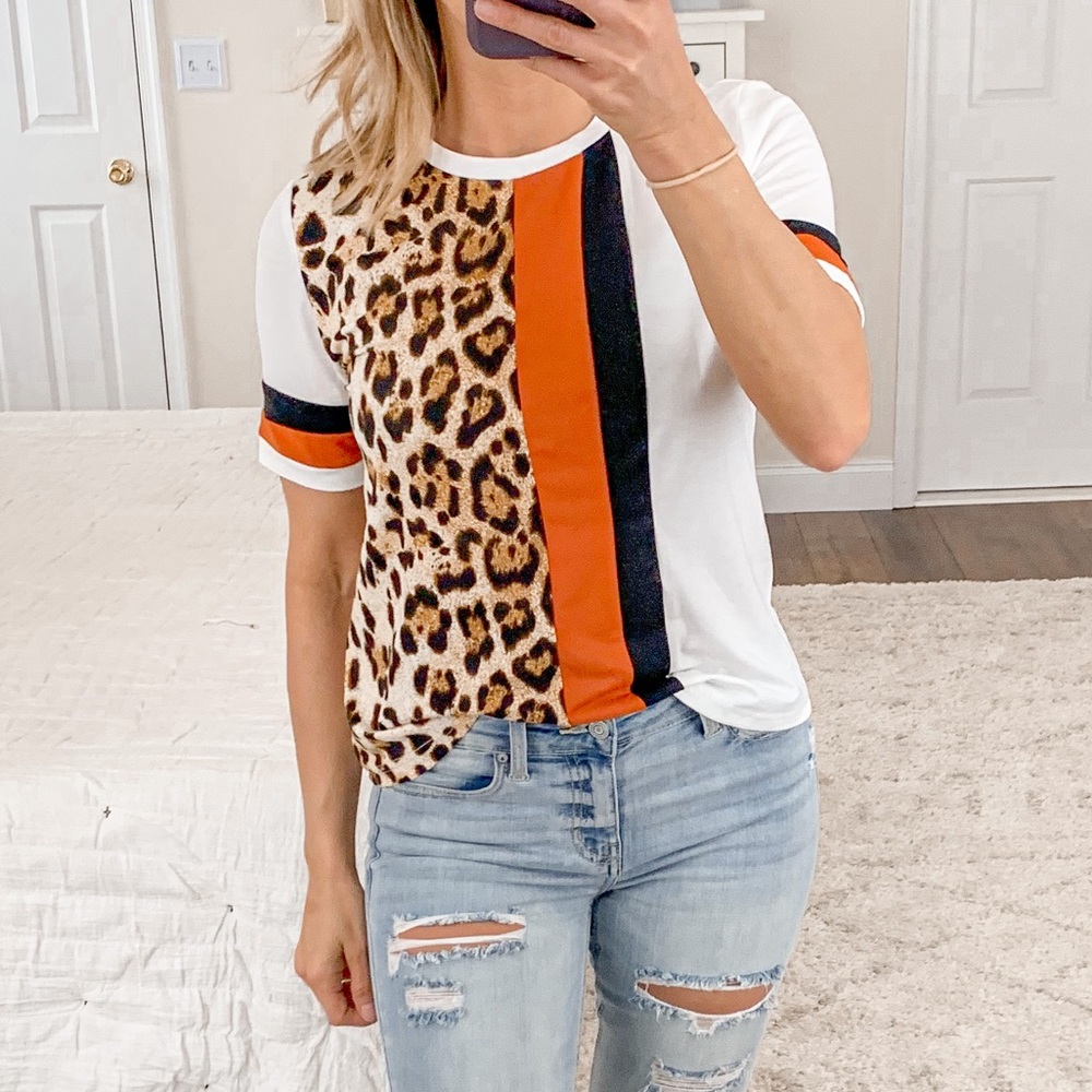 Kara and Kate Leopard Print Fashion Tee